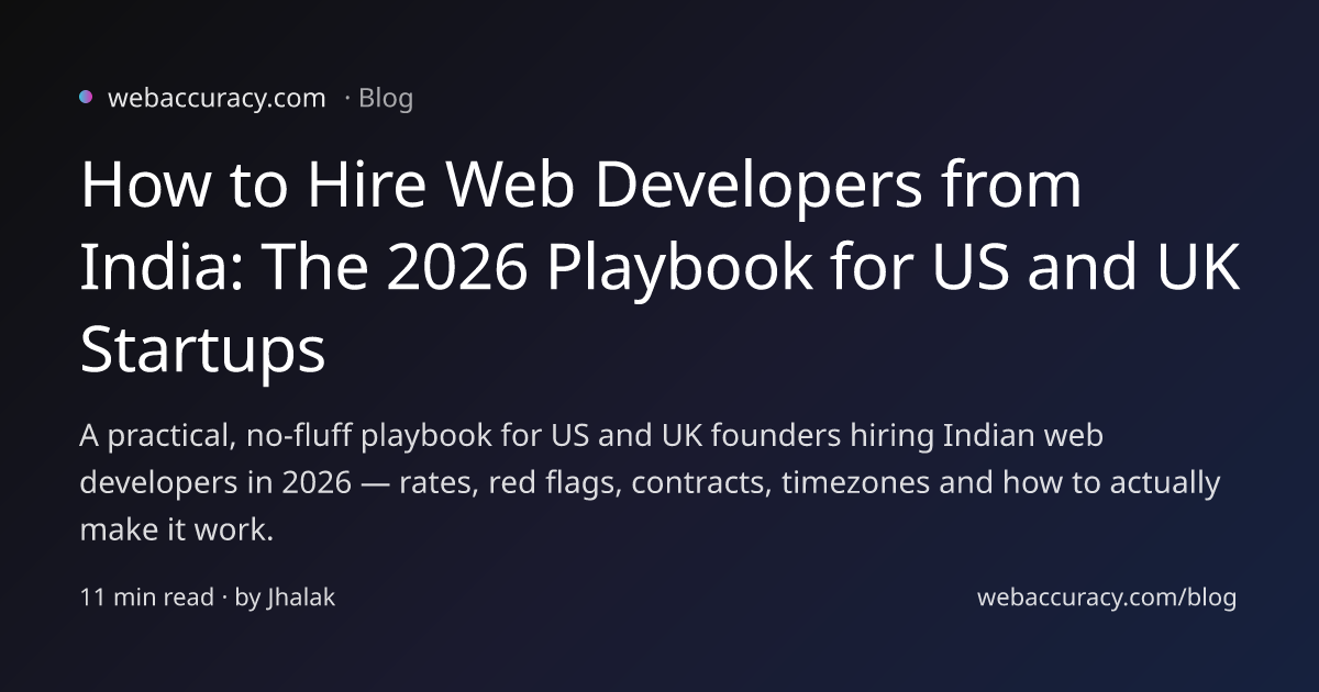 How to Hire Web Developers from India: The 2026 Playbook for US and UK ...