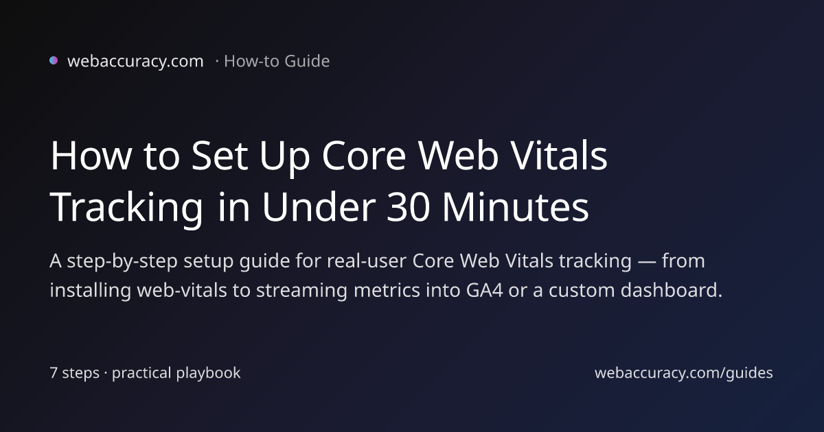 How to Set Up Core Web Vitals Tracking in Under 30 Minutes | Web Accuracy