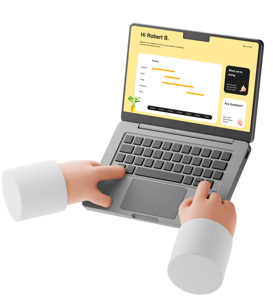Illustrated MacBook showing a Web Accuracy website mockup
